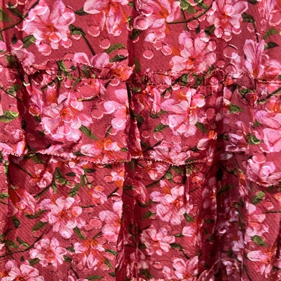 Sachin + Babi Ronnie Long Sleeve Pink Pleated Tie Front Midi Dress NWT - Picture 12 of 15